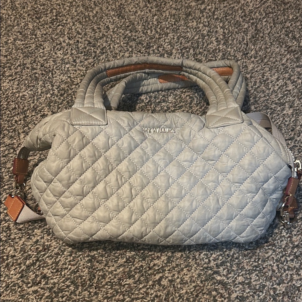 MZ Wallace Quilted Gray Travel Bag